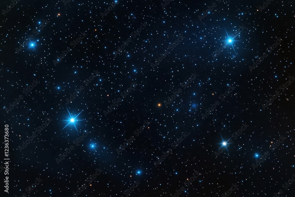 Naklejka premium Majestic Pleiades Star Cluster Illuminating the Night Sky with Dazzling Stars and Cosmic Beauty Creating a Captivating Celestial Scene