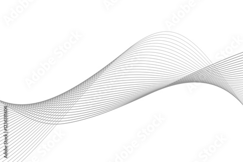 Gray wave curve lines abstract background with flowing particles eps 10