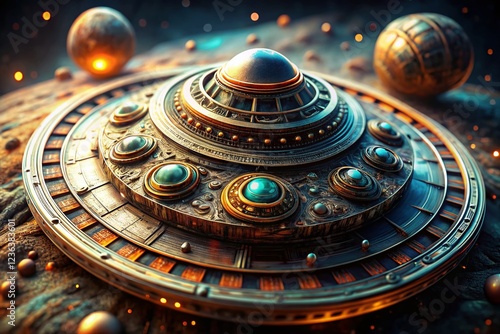 Wallpaper Mural Isolated Alien Spaceship Disk or Astronaut Rocket in Macro Photography Torontodigital.ca