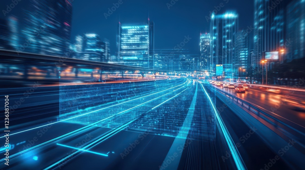 Enchanting Cityscape at Night Bathed in Soft Blue Light with Glowing Urban Architecture and Vibrant Atmosphere Creating a Magical Evening Scene Enchanting Cityscape at Night Bathed in Soft Blue Light with Glowing Urban Architecture and Vibrant Atmosphere Creating a Magical Evening Scene