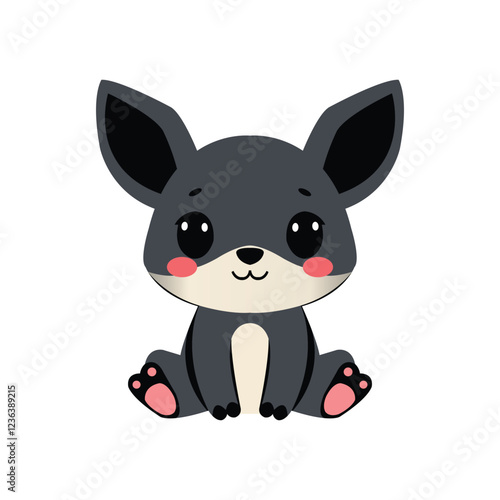 Kawaii Cute Chihuahua Puppy Vector Illustration