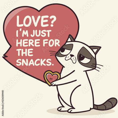 grumpy cat holding a heart with a funny Valentine�s message. sarcastic Valentine's Day meme with grumpy cat. humorous meme with grumpy cat and heart on Valentine's Day.