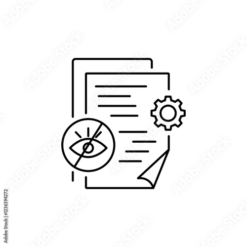 Unsupervised Learning Outline icon that is in process to find hidden patterns.