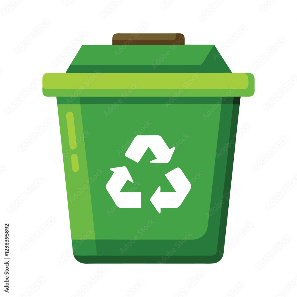 Minimalist Recycle Bin Vector Illustration on White Background Minimalist Recycle Bin Vector Illustration on White Background