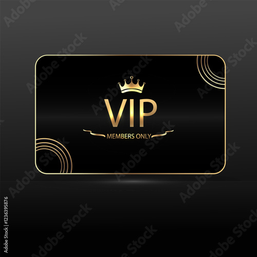 Vector illustration VIP card gold editable