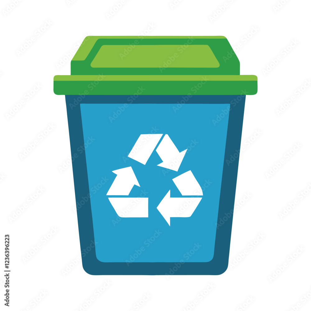 Minimalist Recycle Bin Vector Illustration on White Background Minimalist Recycle Bin Vector Illustration on White Background