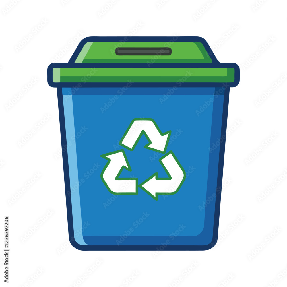 Minimalist Recycle Bin Vector Illustration on White Background Minimalist Recycle Bin Vector Illustration on White Background