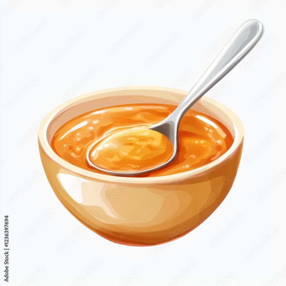 Creamy Smooth Saffron Sauce in a Round Bowl with Spoon and Glossy Finish for Culinary Presentation and Cooking Inspiration Creamy Smooth Saffron Sauce in a Round Bowl with Spoon and Glossy Finish for Culinary Presentation and Cooking Inspiration