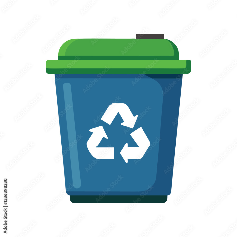 Minimalist Recycle Bin Vector Illustration on White Background Minimalist Recycle Bin Vector Illustration on White Background