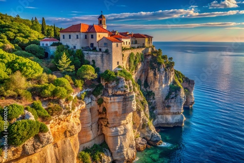 Panoramic View of Blaca Hermitage, Brac Island, Dalmatian Coast, Croatia photo