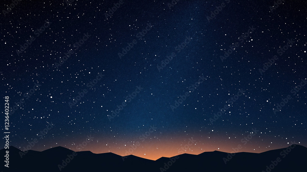 Flat Illustration Of A Night Sky With A Shooting Star, Using A Purple And Blue Color Palette Minimalist Flat Style, Vector, Plain Background, Trending Illustration Space Flat Illustration Of A Night Sky With A Shooting Star, Using A Purple And Blue Color Palette Minimalist Flat Style, Vector, Plain Background, Trending Illustration Space