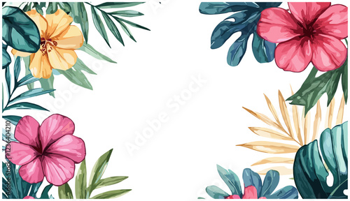 Detailed watercolor illustration of wild flowers in a hand drawn botanical frame with artistic flair and natural beauty
