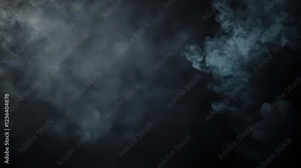 Fototapeta premium Mystical Plumes of Smoke Rising Gracefully Against a Deep Black Background Creating an Ethereal and Enigmatic Atmosphere of Mystery and Depth