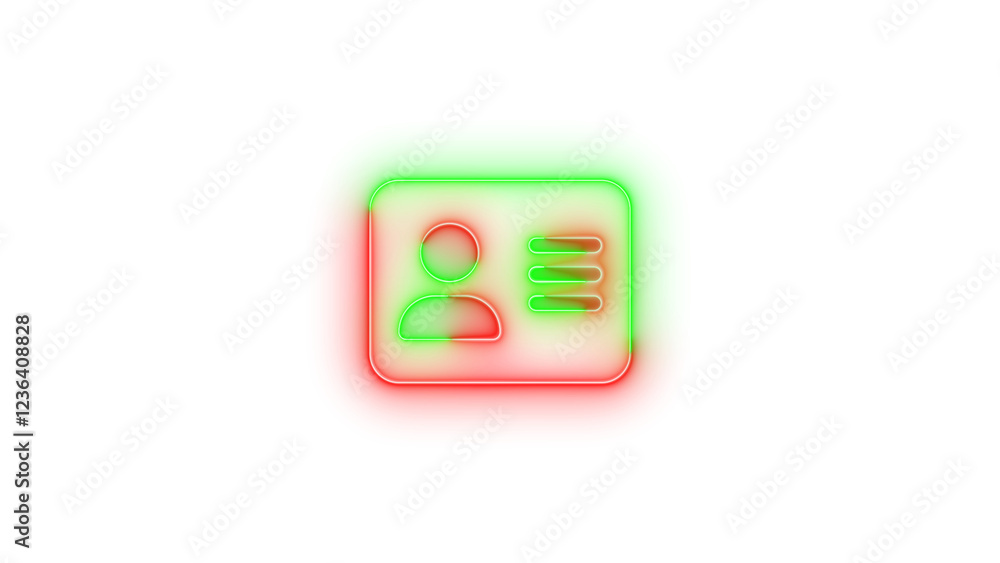 Address card icon glowing neon green red gradient color Address card icon glowing neon green red gradient color