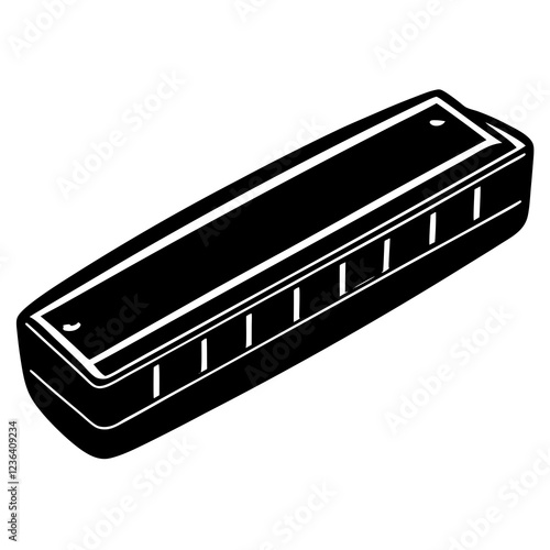 harmonica vector illustration of a musical instrument