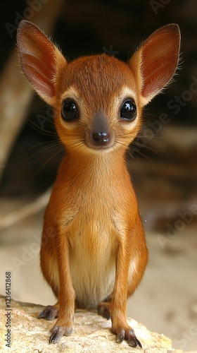 HD Phone Wallpaper Adorable Baby Mouse Deer Portrait Close Up of a Tiny Reddish Brown Chevrotain photo