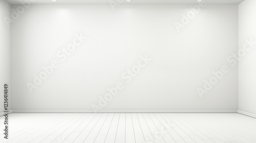Wallpaper Mural Minimalist white room with wooden floor. Torontodigital.ca