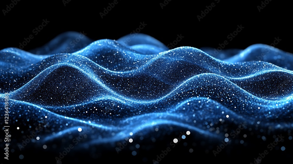 Abstract Blue Glowing Particle Wave Background Abstract Blue Glowing Particle Wave Background