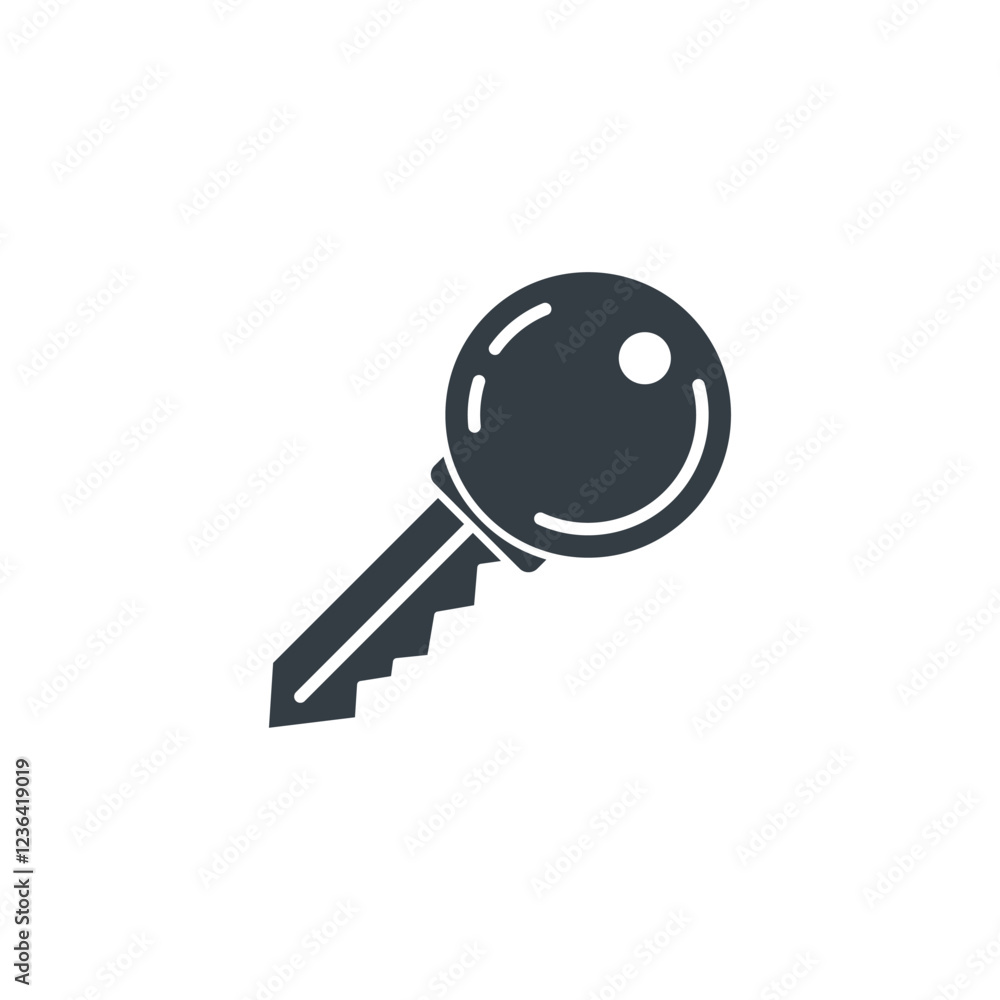 Key icon symbol vector illustration isolated on white background Key icon symbol vector illustration isolated on white background