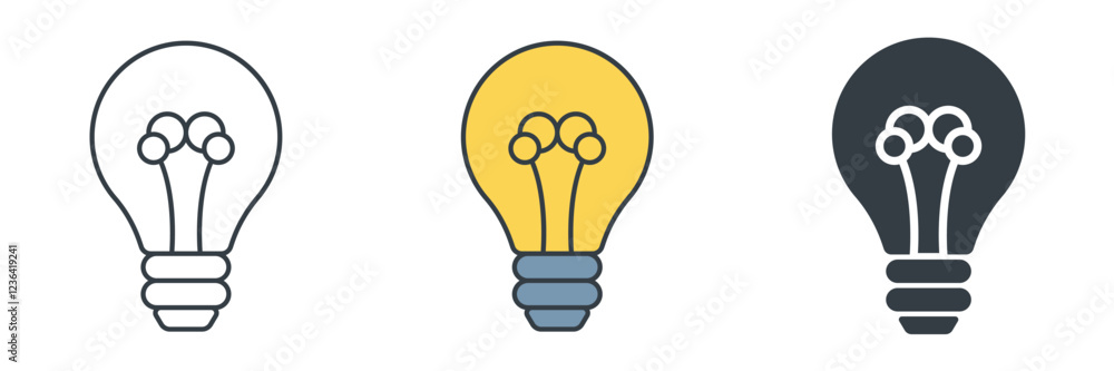 Lightbulb icon symbol vector illustration isolated on white background Lightbulb icon symbol vector illustration isolated on white background