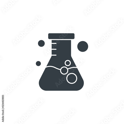 Beaker. Chemistry flask icon symbol vector illustration isolated on white background