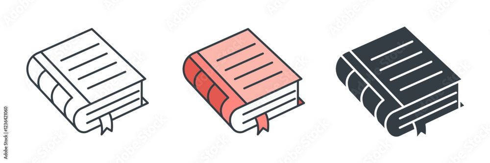 Book icon symbol vector illustration isolated on white background Book icon symbol vector illustration isolated on white background