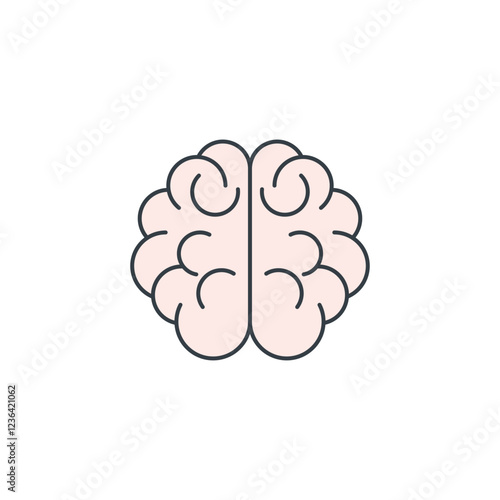 Brain icon symbol vector illustration isolated on white background