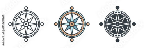 Compass icon symbol vector illustration isolated on white background