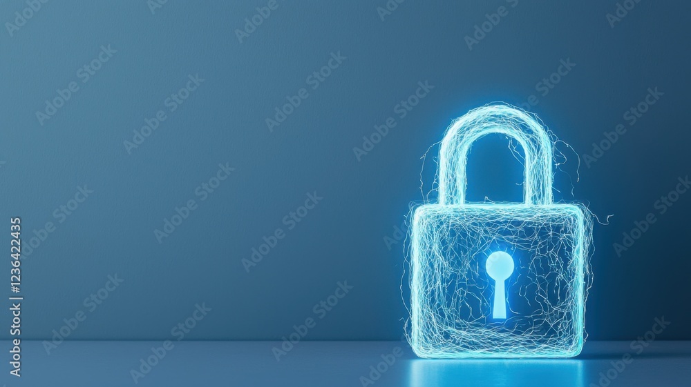 Fototapeta premium Digital security lock symbolizing cyber protection in a modern environment abstract conceptual view