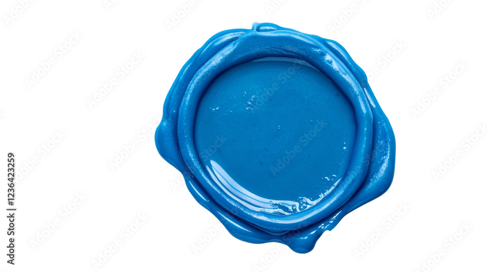 Blue wax seal on transparent background guaranteeing authenticity Blue wax seal on transparent background guaranteeing authenticity
