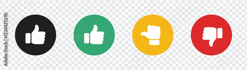 Like, Dislike & Neutral Thumb Icons | Feedback & Rating Symbol Set