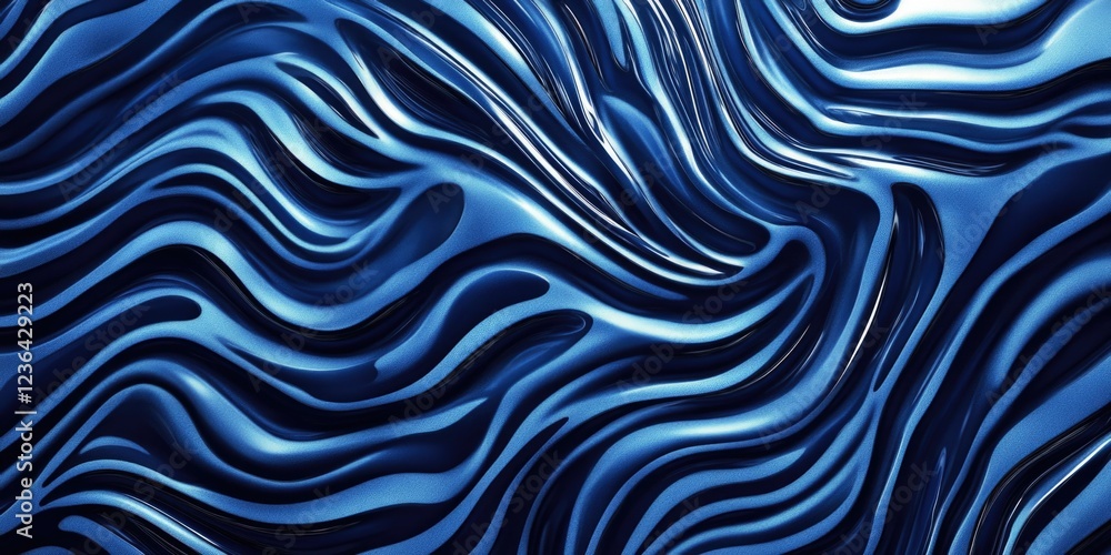 Smooth and flowing aqua blue wave-like pattern