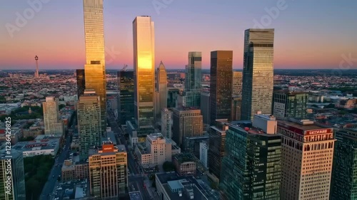 Wallpaper Mural Golden Sunset Over Frankfurt: A Metropolis of Skyscrapers at Twilight Torontodigital.ca