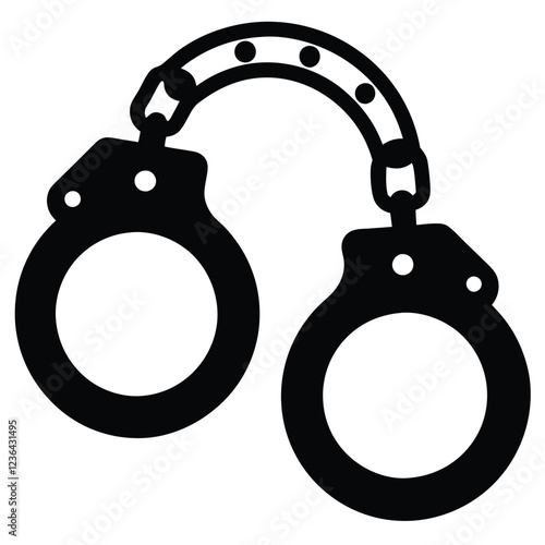 handcuff silhouette vector, handcuff icon vector illustration