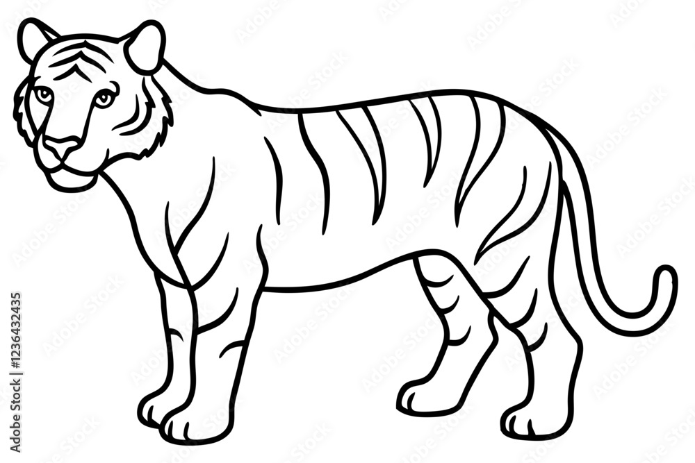One-Line Tiger Vector Art One-Line Tiger Vector Art