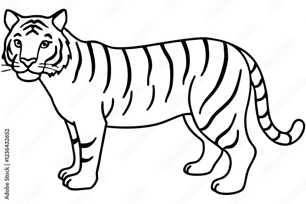 One-Line Tiger Vector Art One-Line Tiger Vector Art