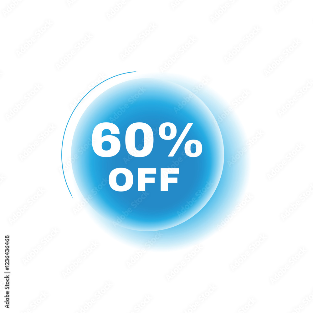 60 percent off, speech bubble modern circle design. Banner or announcement. vector sign isolated. 60 percent off, speech bubble modern circle design. Banner or announcement. vector sign isolated.
