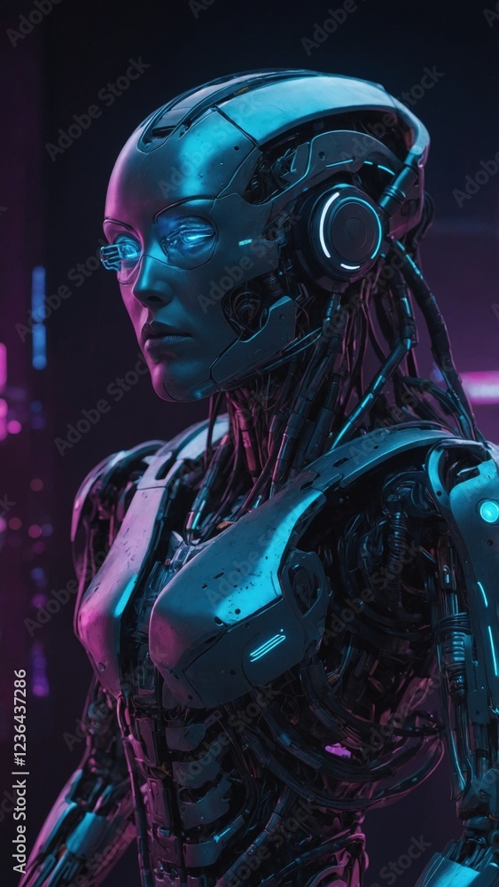 Neon Sentinel: Evolution in Mechanized Grace Neon Sentinel: Evolution in Mechanized Grace