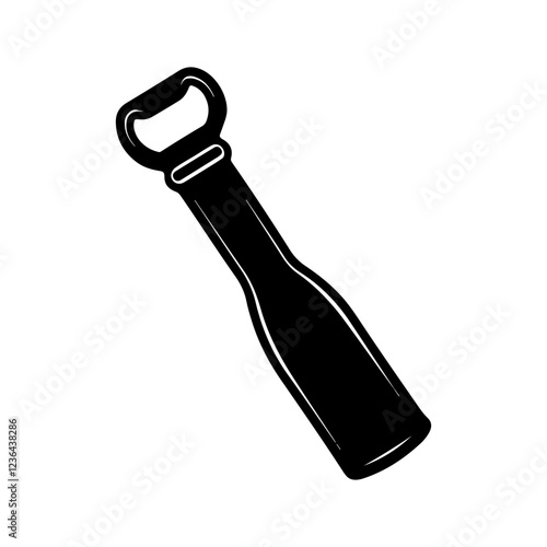 Bottle opener silhouette white background