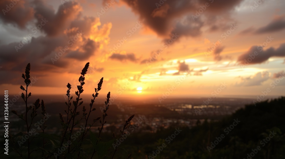 Sunset Landscape Photography Golden Hour Cityscape View Sunset Landscape Photography Golden Hour Cityscape View