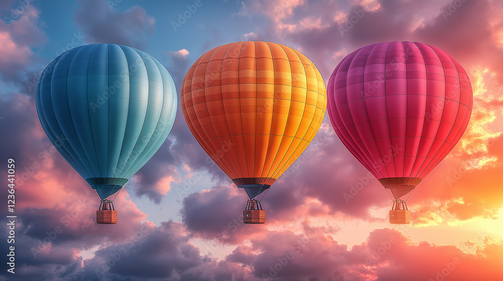 Fototapeta premium Hot air balloons in sky