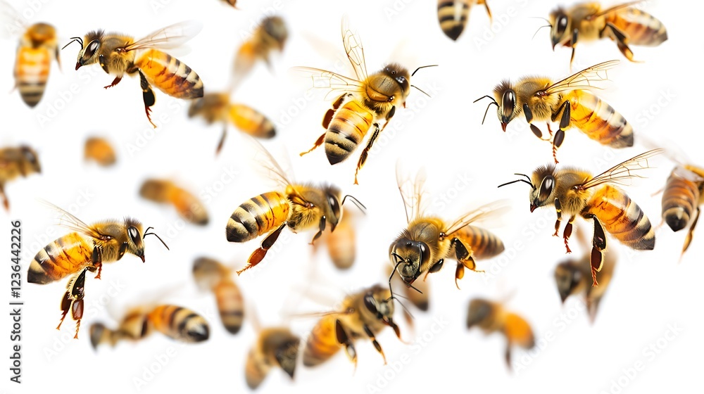 Buzzing honey bees in flight natural habitat wildlife photography Buzzing honey bees in flight natural habitat wildlife photography