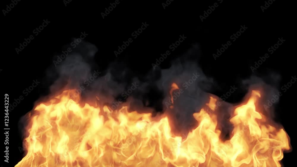 Burning Fire Looped background animation isolated on black background Burning Fire Looped background animation isolated on black background