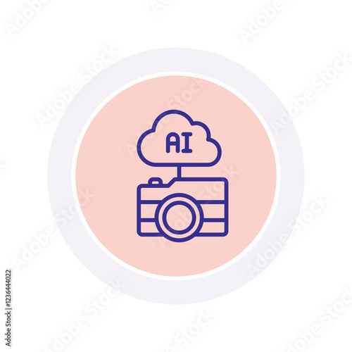 Cloud Camera color circle icon, vector, pixel perfect, illustrator file 
