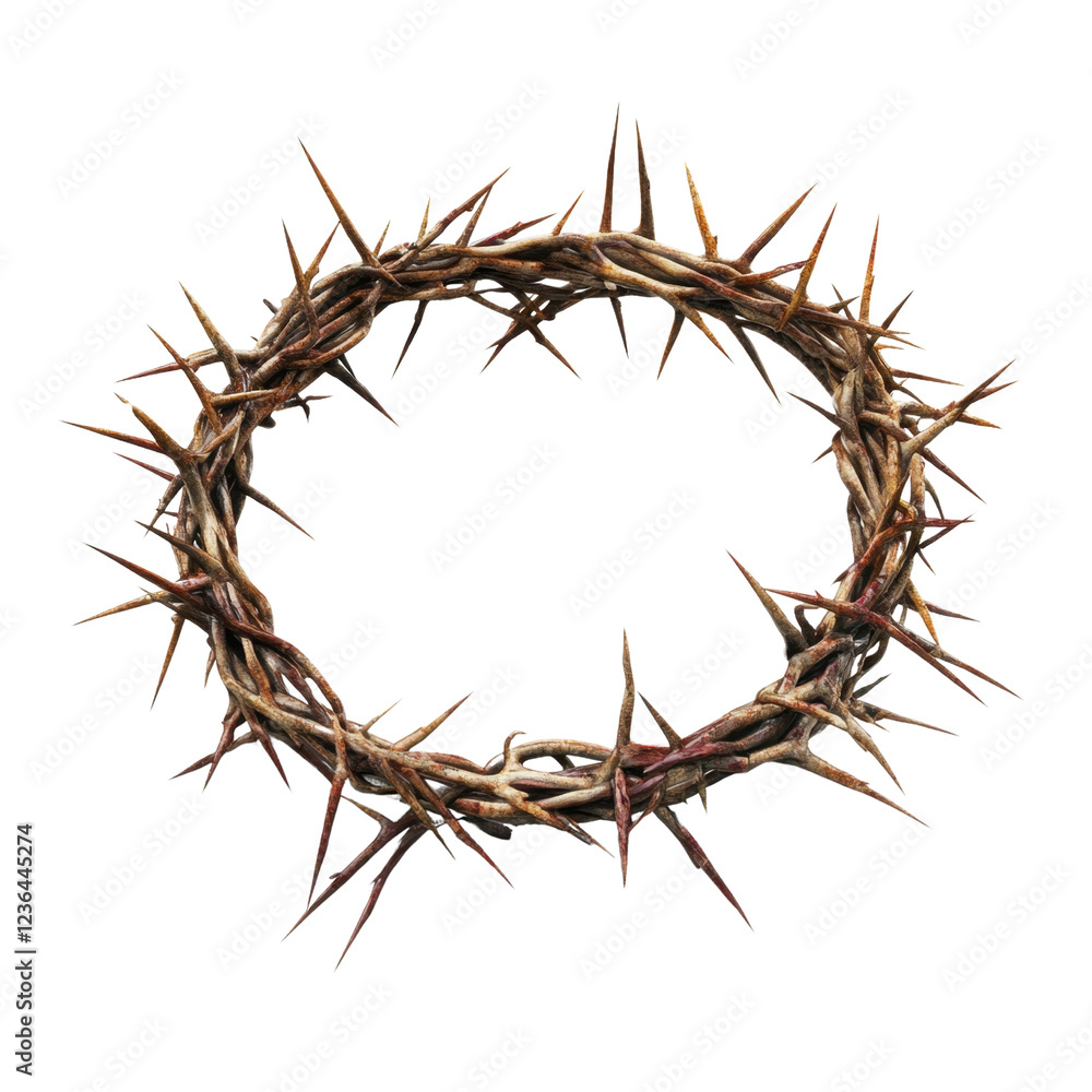 Fototapeta premium Thorny Circular Crown With Sharp Spikes for Symbolic Representation