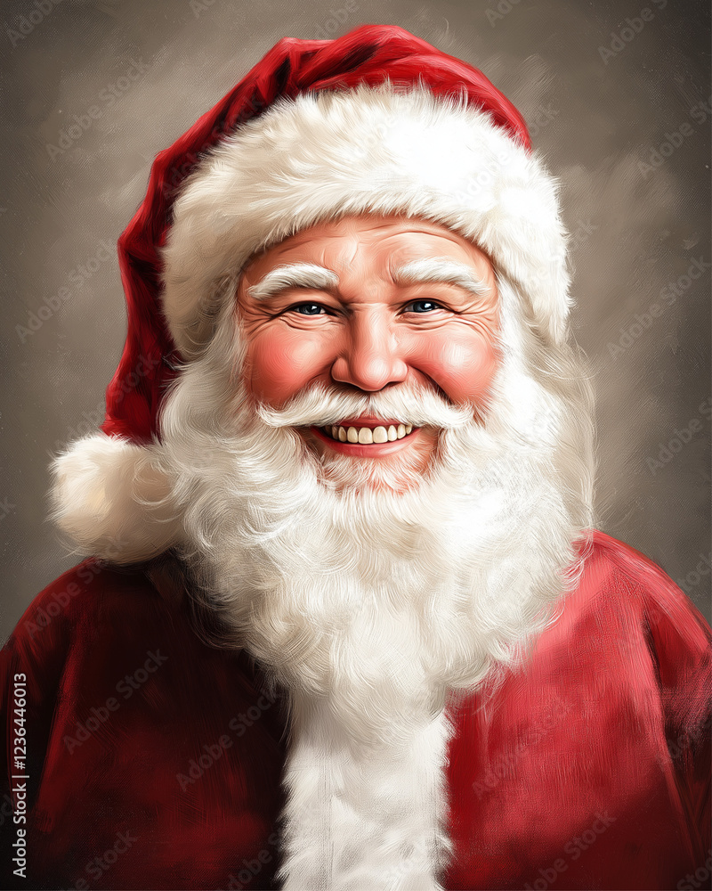 A beaming Santa Claus with a fluffy beard smiles, spreading festive spirit joyfully. A beaming Santa Claus with a fluffy beard smiles, spreading festive spirit joyfully.