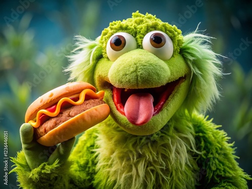 Swamp Monster Munching on a Hot Dog - Close-Up Macro Photography photo