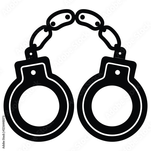 handcuff silhouette vector, handcuff icon vector illustration