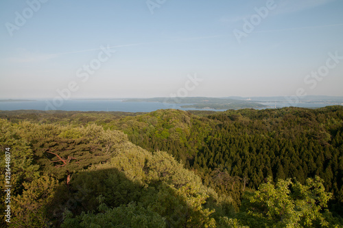 森の向こうの七尾湾と能登島 photo