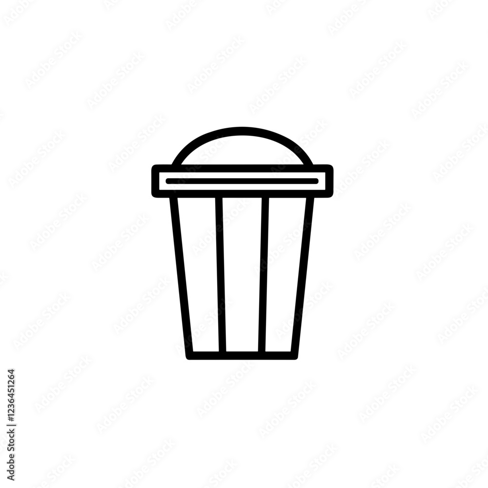 Simple Trash Bin Flat Black Icon Simple Trash Bin Flat Black Icon